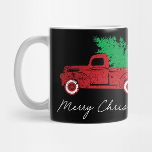 Merry Christmas Retro Vintage Red Truck Mug